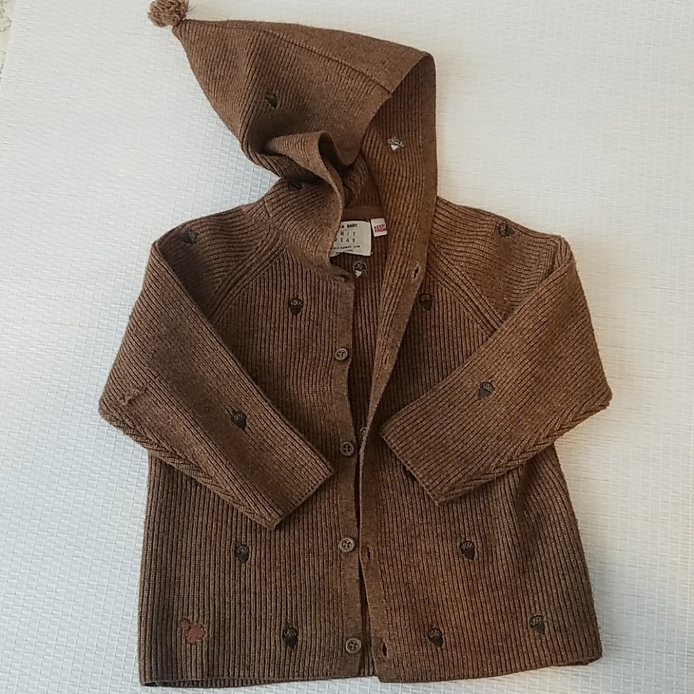 Zara brown acorn knitwear sweater